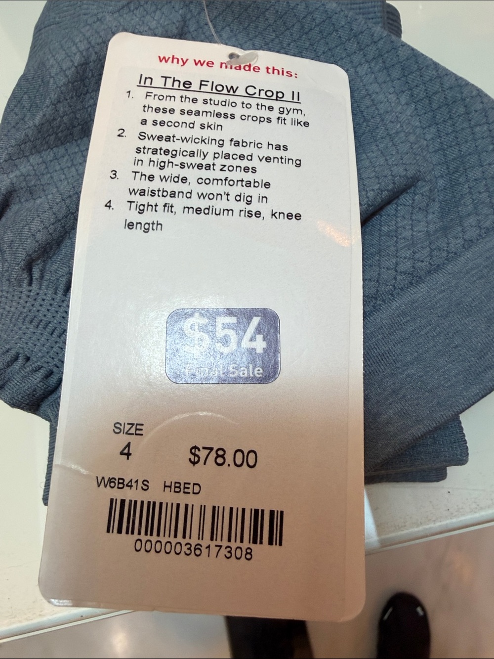 lululemon athletica In The Flow Crop II Knee-Length Leggings - Slate Blue